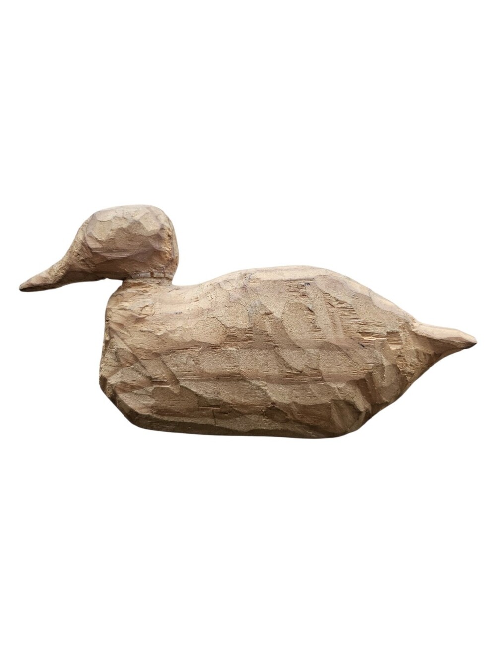 Vintage Rustic Folk Art Hand Carved Wooden Duck Decoy
